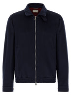 Brunello Cucinelli Blaue Bomberjacke aus Wolle