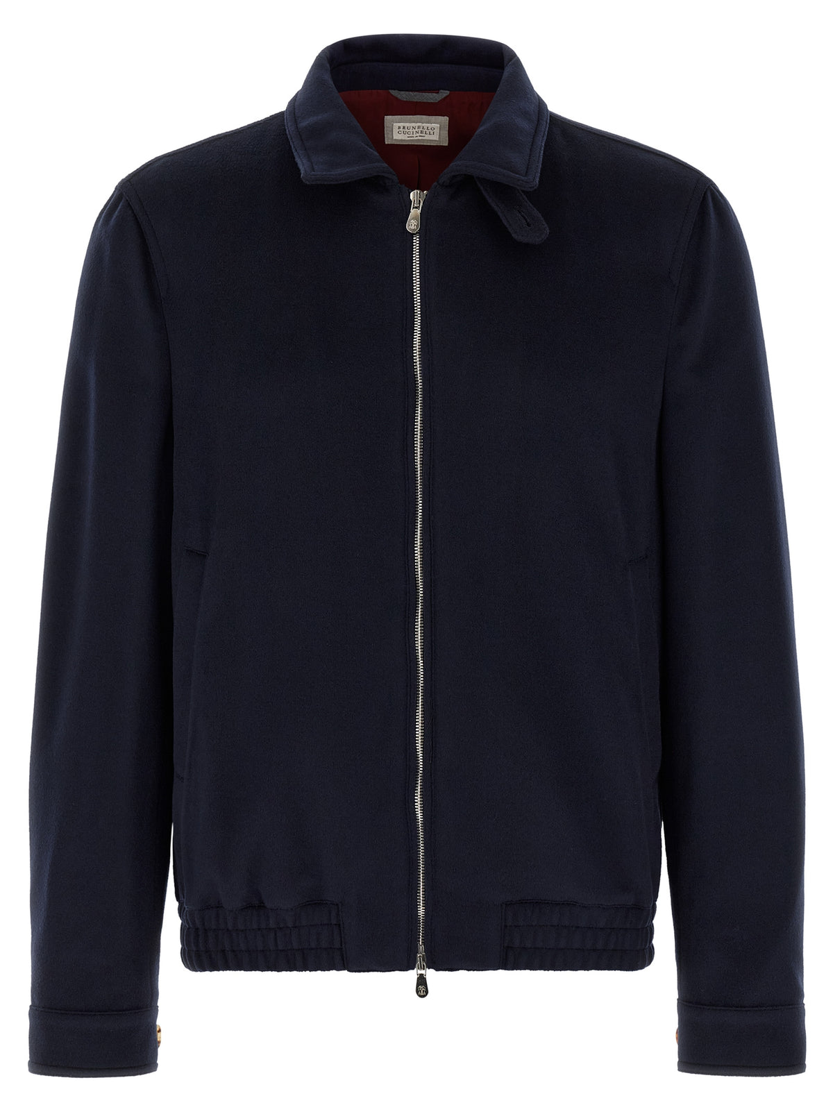 Brunello Cucinelli Blaue Bomberjacke aus Wolle