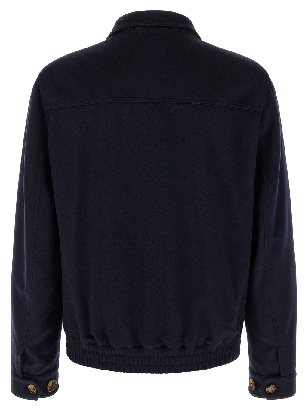 Brunello Cucinelli Blaue Bomberjacke aus Wolle