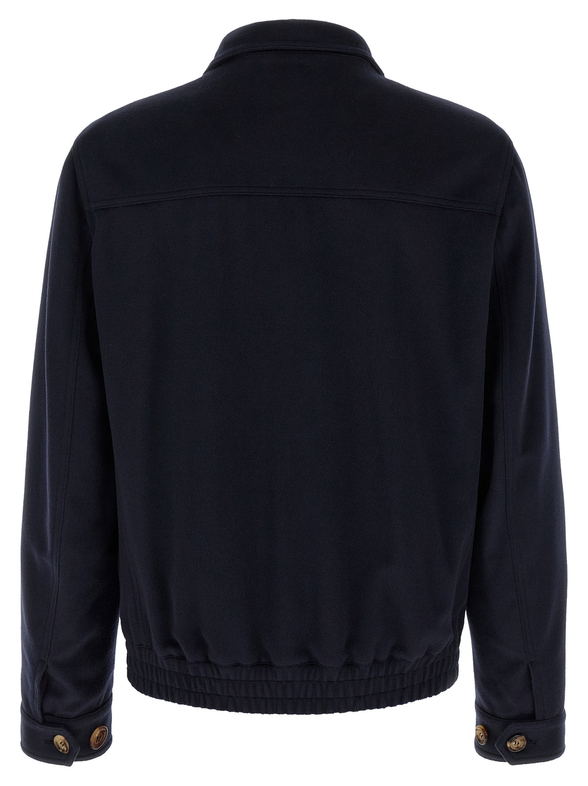 Brunello Cucinelli Blaue Bomberjacke aus Wolle