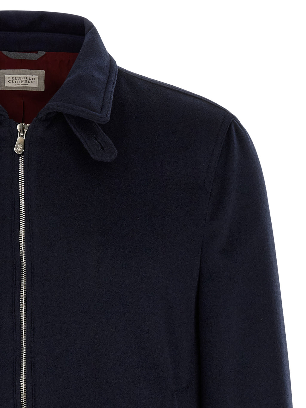 Brunello Cucinelli Blaue Bomberjacke aus Wolle