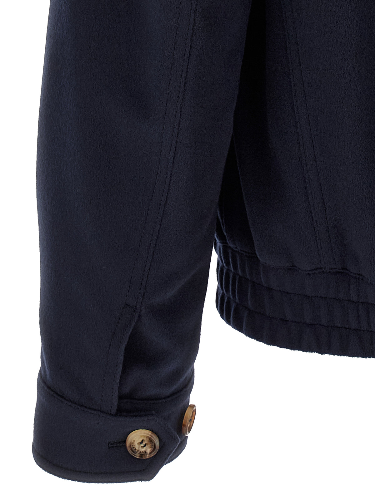 Brunello Cucinelli Blaue Bomberjacke aus Wolle