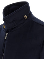 Brunello Cucinelli Blaue Bomberjacke aus Wolle