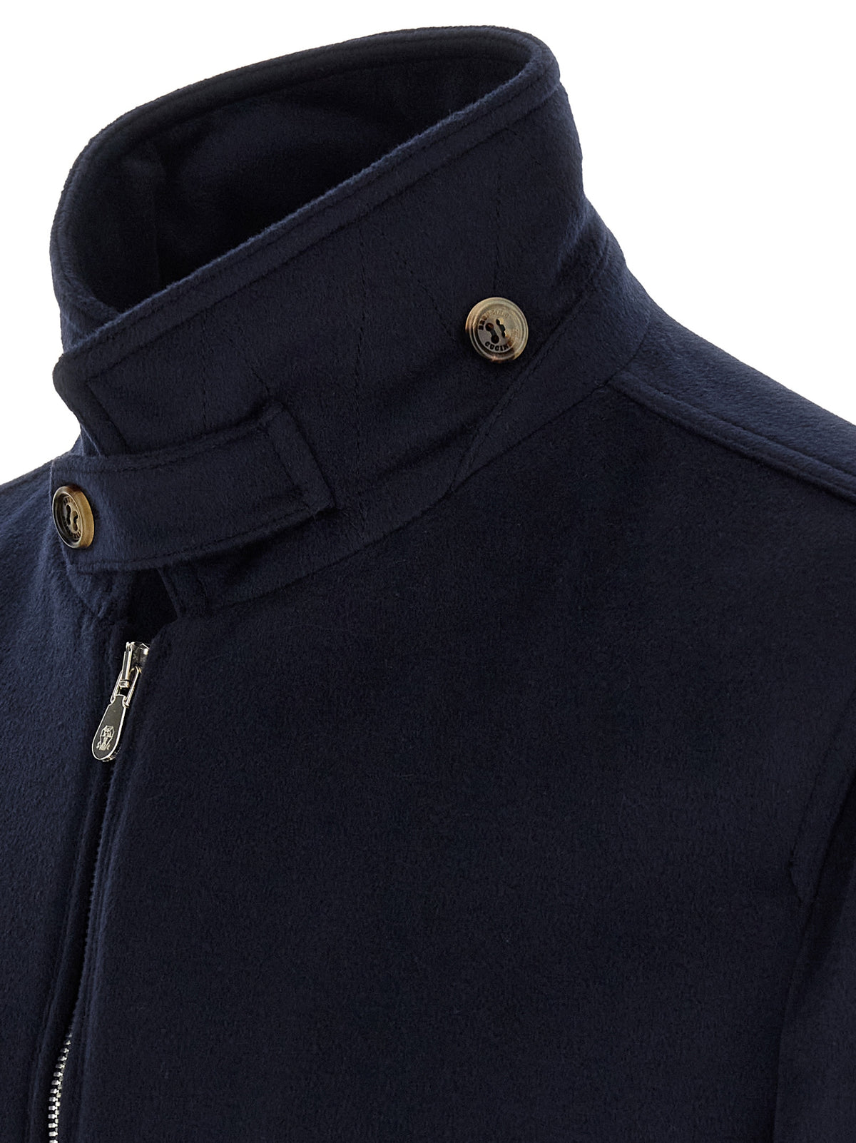 Brunello Cucinelli Blaue Bomberjacke aus Wolle