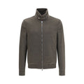 Graue lange Jacke aus Wolle