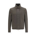 Graue lange Jacke aus Wolle