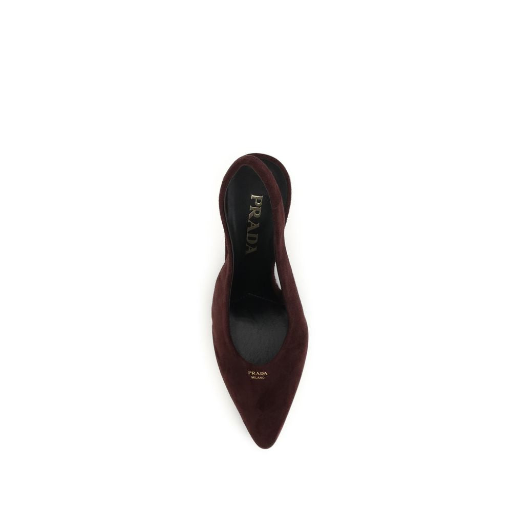 Prada Bordeauxrote Pumps aus Kalbsleder