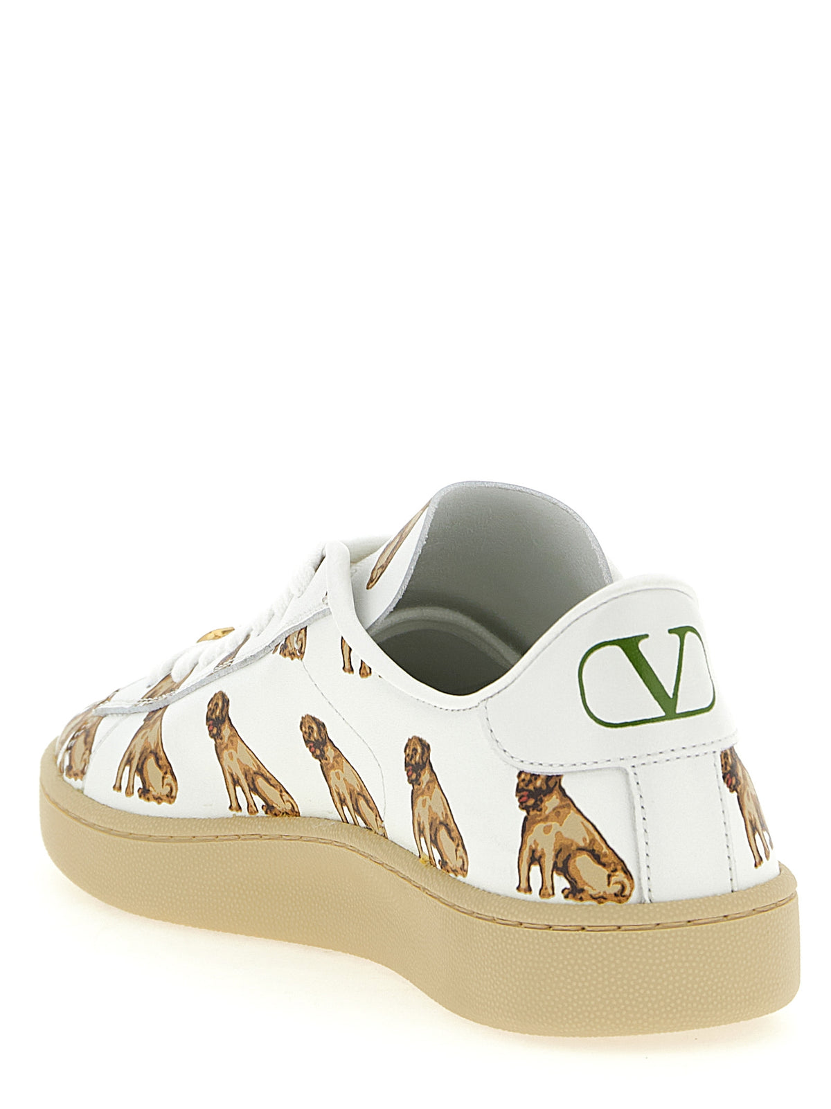 Valentino Garavani Weiße Low-Top-Sneaker aus Kalbsleder