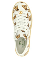 Valentino Garavani Weiße Low-Top-Sneaker aus Kalbsleder