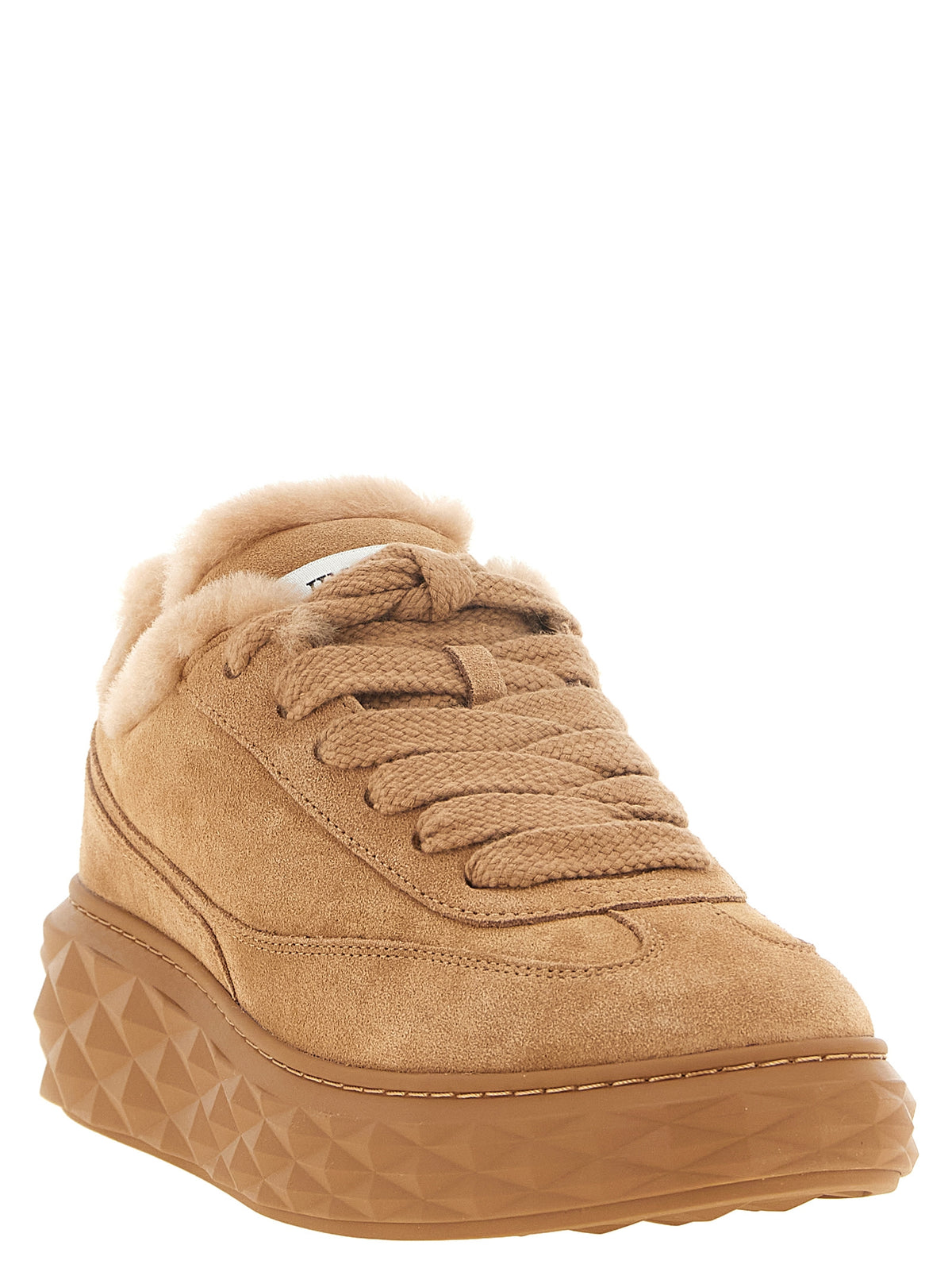 Jimmy Choo Beige Chunky-Sneaker aus Lammleder