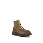 Prada Braune Schnürstiefel aus Wildleder