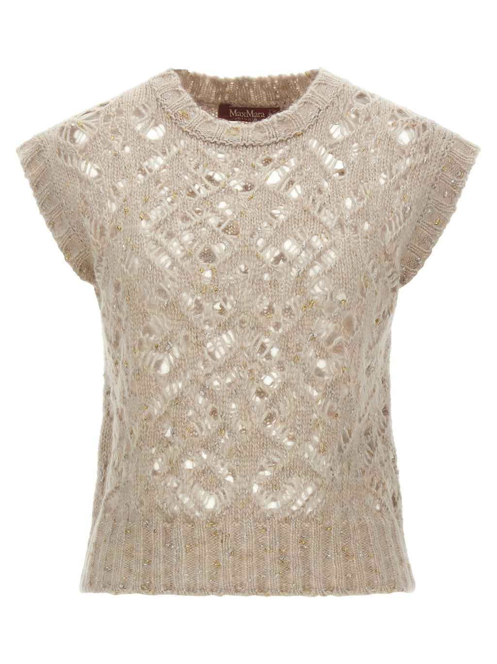 Max Mara Beige Weste aus Leder