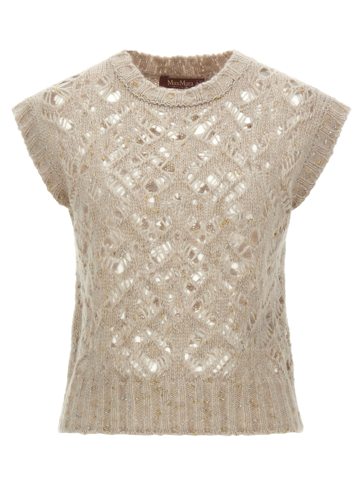 Max Mara Beige Weste aus Leder