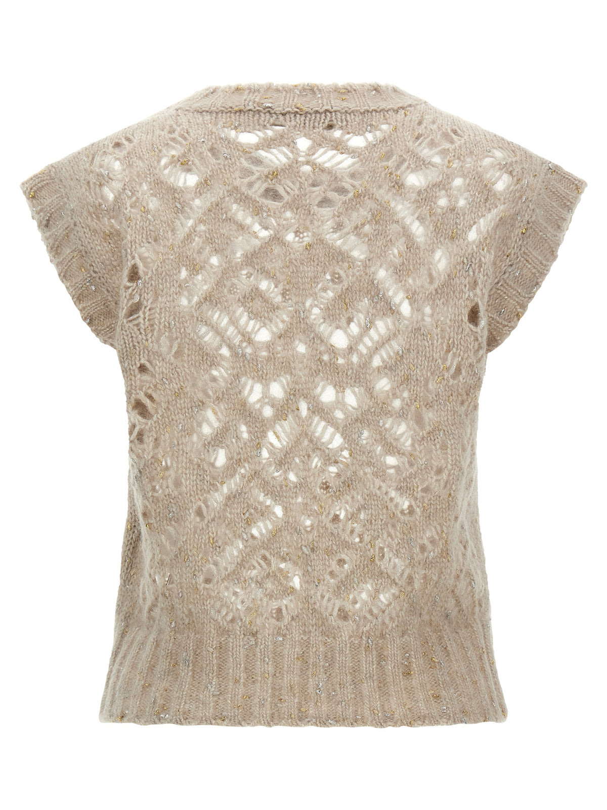 Max Mara Beige Weste aus Leder