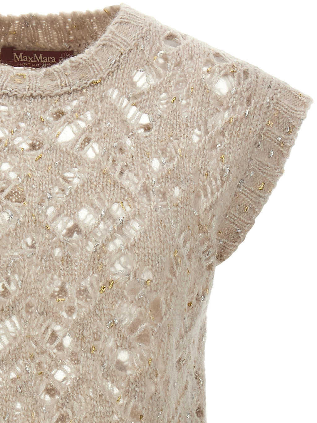 Max Mara Beige Weste aus Leder