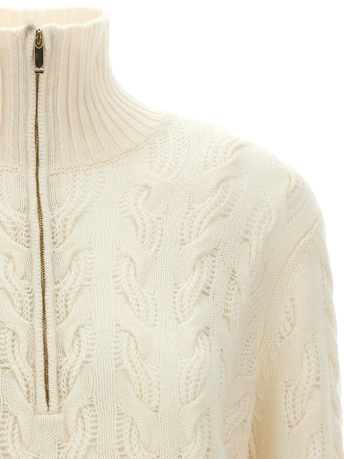 Max Mara Weiße Strickjacke aus Wolle