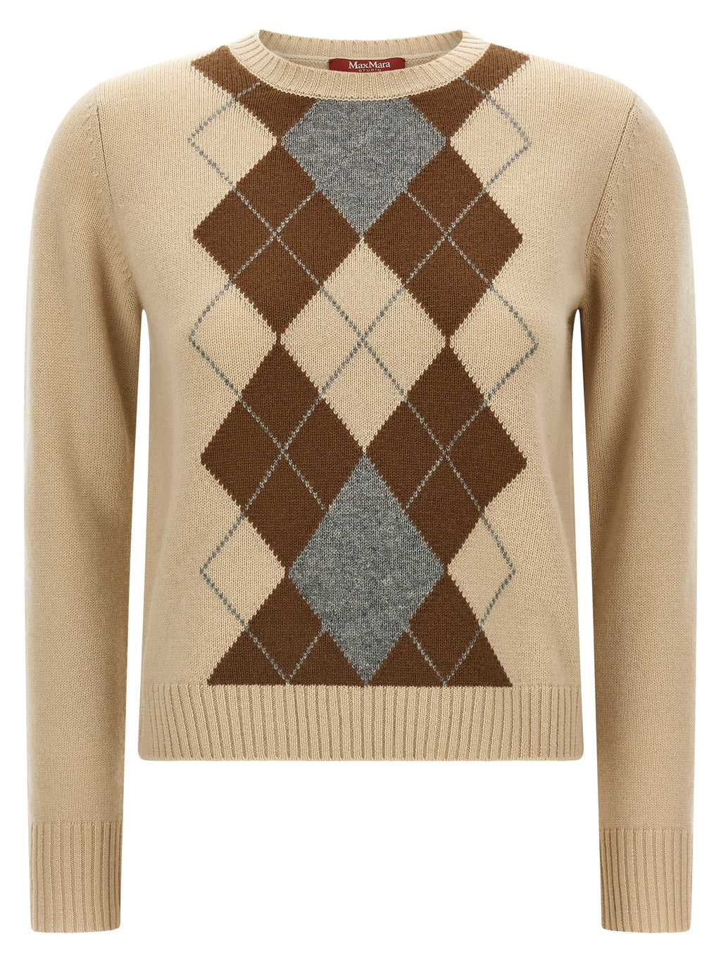 Max Mara Beige Strickjacke aus Wolle