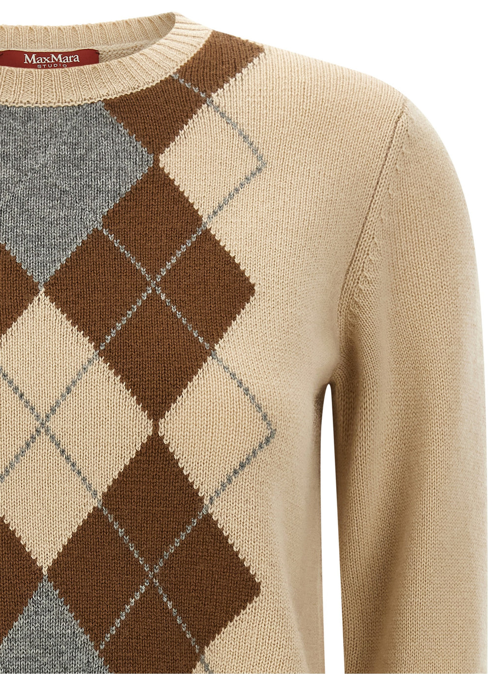 Max Mara Beige Strickjacke aus Wolle