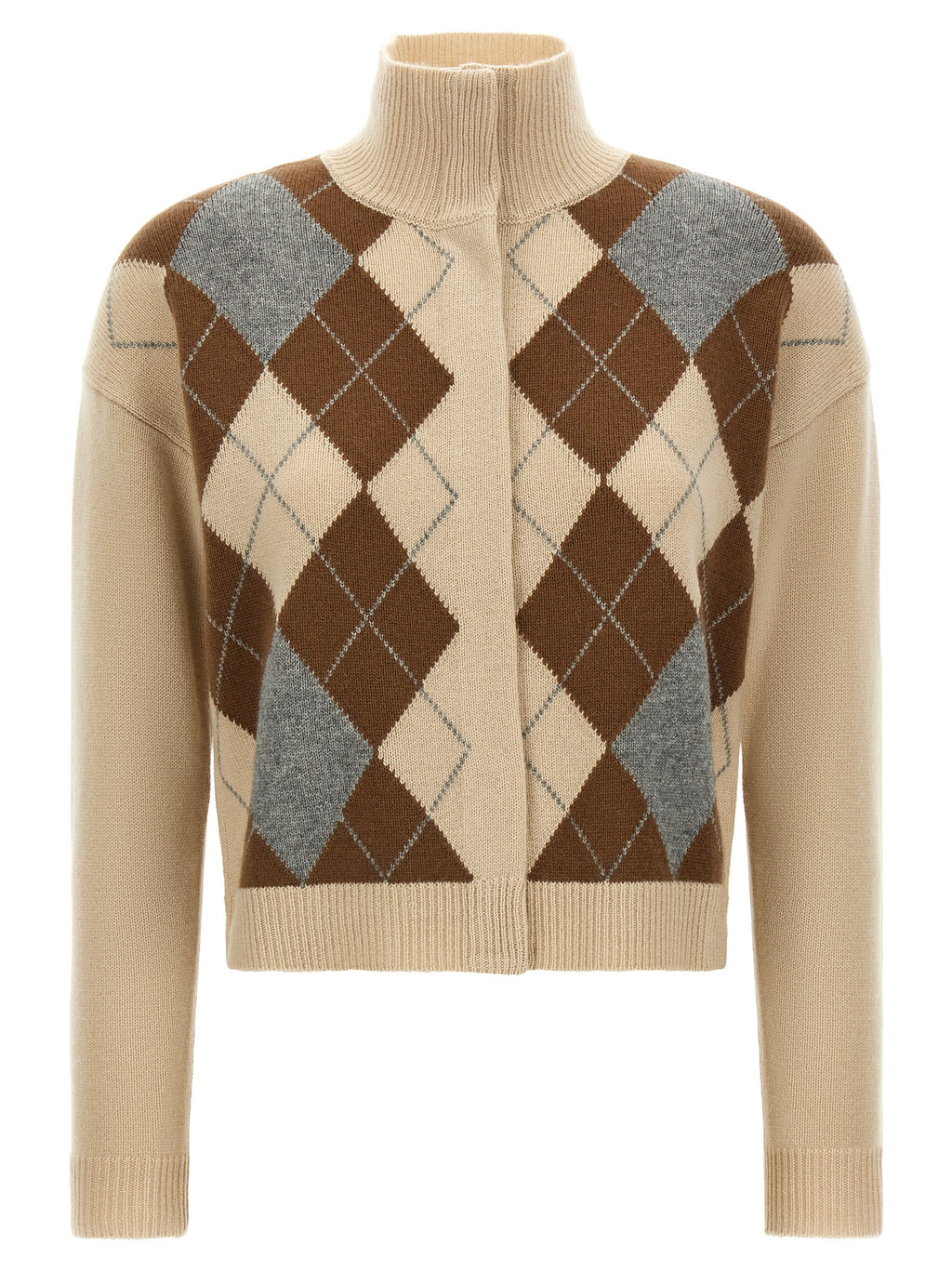 Max Mara Beige Strickjacke aus Wolle