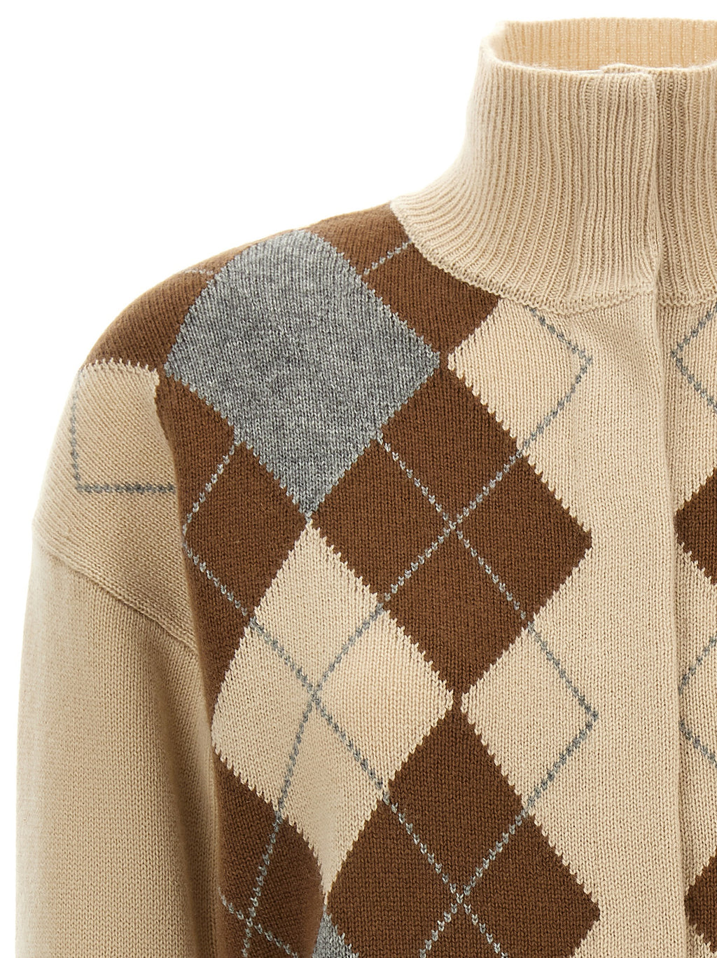 Max Mara Beige Strickjacke aus Wolle