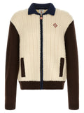 Casablanca Mehrfarbige lange Jacke aus Wolle