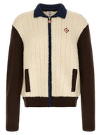 Casablanca Mehrfarbige lange Jacke aus Wolle