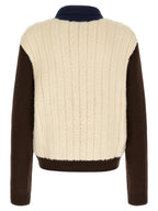 Casablanca Mehrfarbige lange Jacke aus Wolle