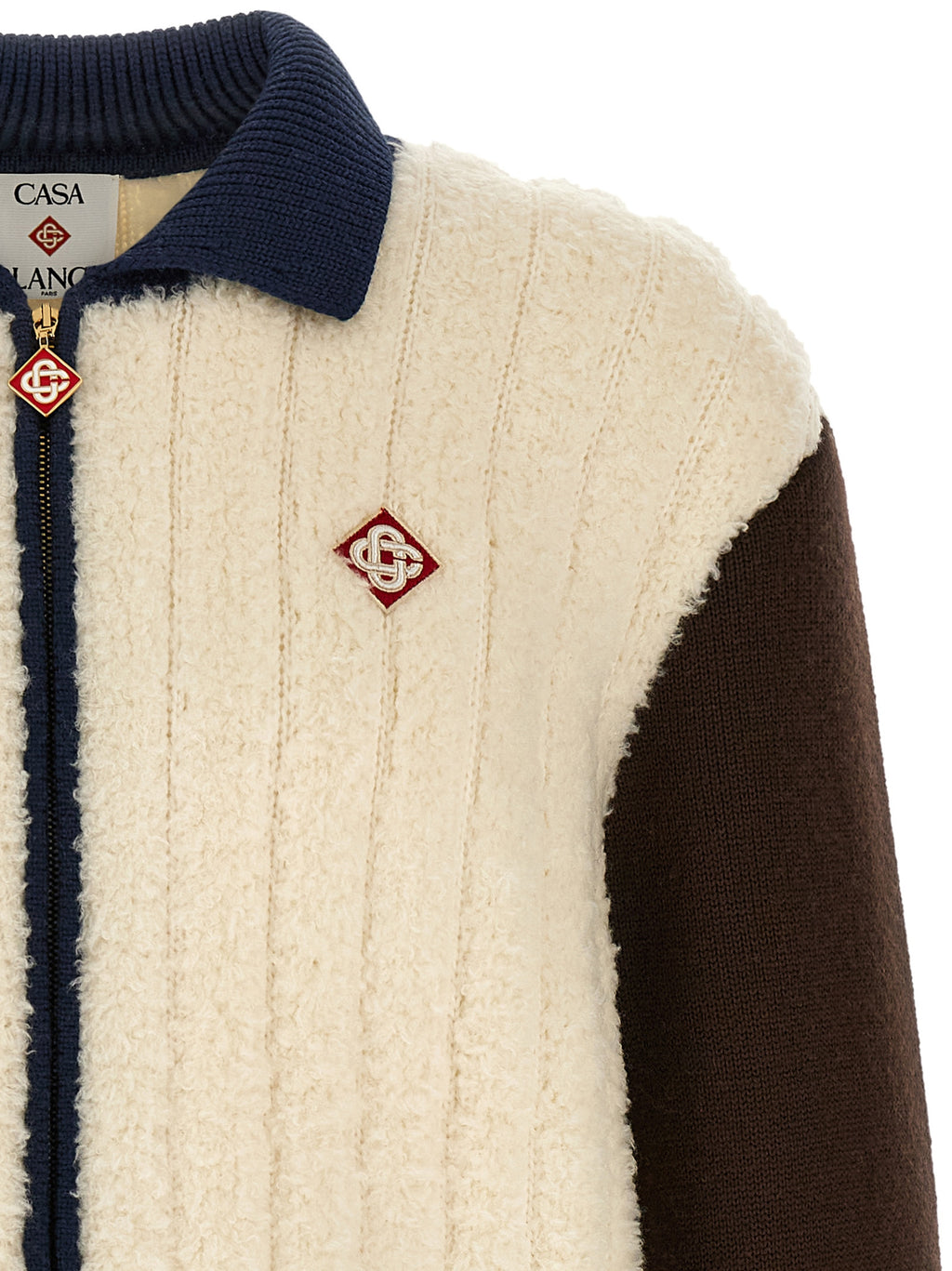 Casablanca Mehrfarbige lange Jacke aus Wolle