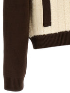 Casablanca Mehrfarbige lange Jacke aus Wolle