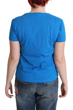 Blaue Baumwolle Sunny Milano Print Tops T-Shirt