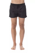 Schwarze Polyester-Badeshorts für Herren