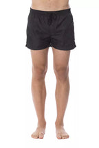 Schwarze Polyester-Badeshorts für Herren