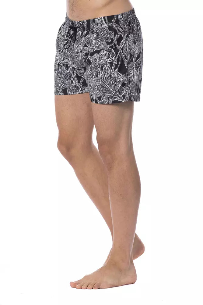 Herren-Badehose aus schwarzem Polyester