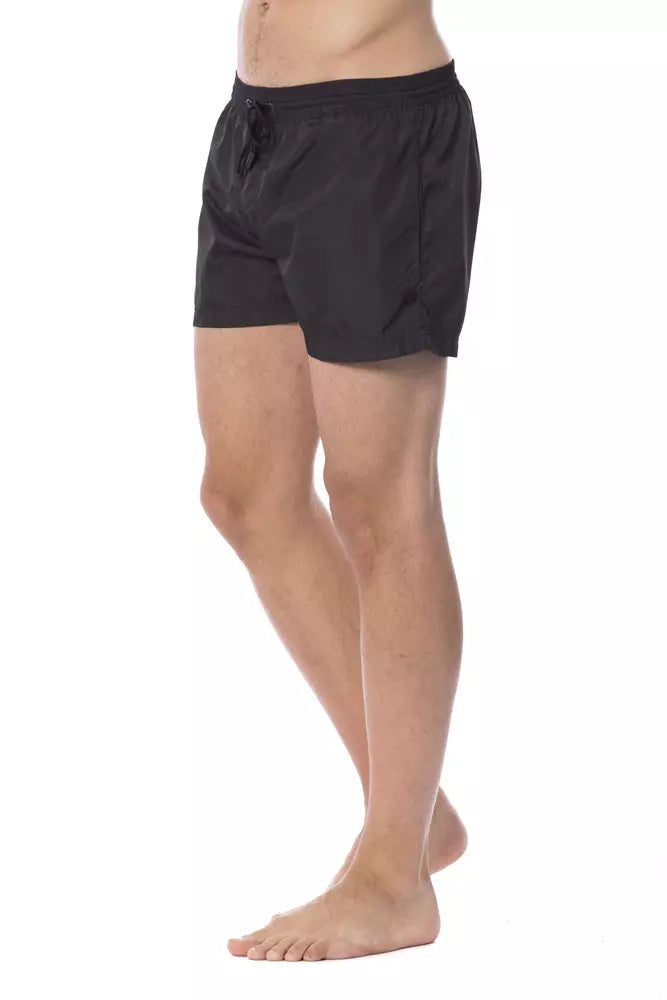 Schwarze Polyester-Badeshorts für Herren