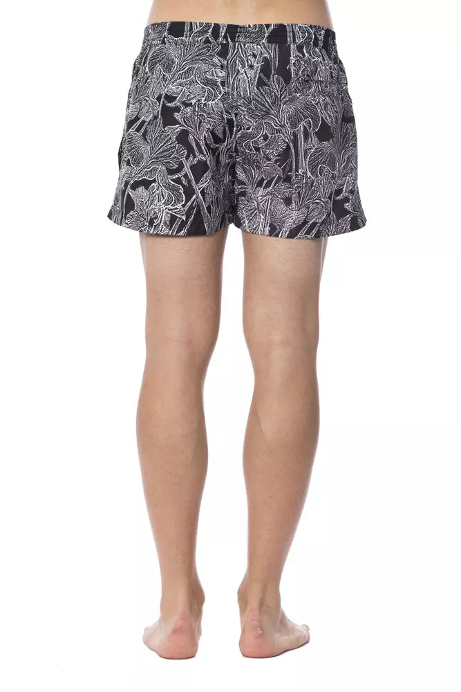 Herren-Badehose aus schwarzem Polyester