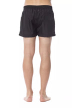 Schwarze Polyester-Badeshorts für Herren