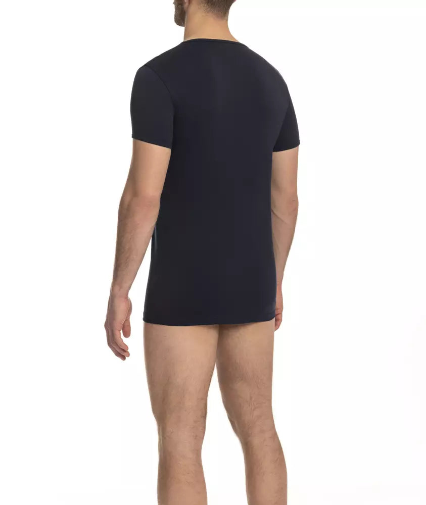 Blaues T-Shirt aus Baumwolle