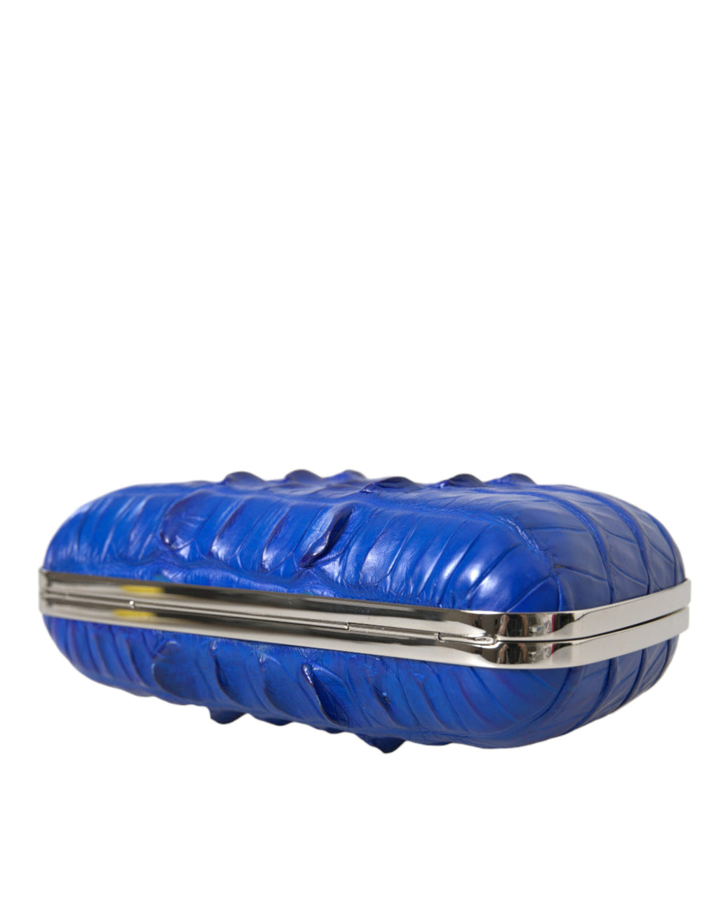 Blaue exotische Haut Leder Schulter Crossbody Box Clutch Tasche
