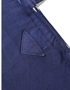 Blauer Jersey Stoff Logo Schultertasche Einkaufstasche Einkaufstasche