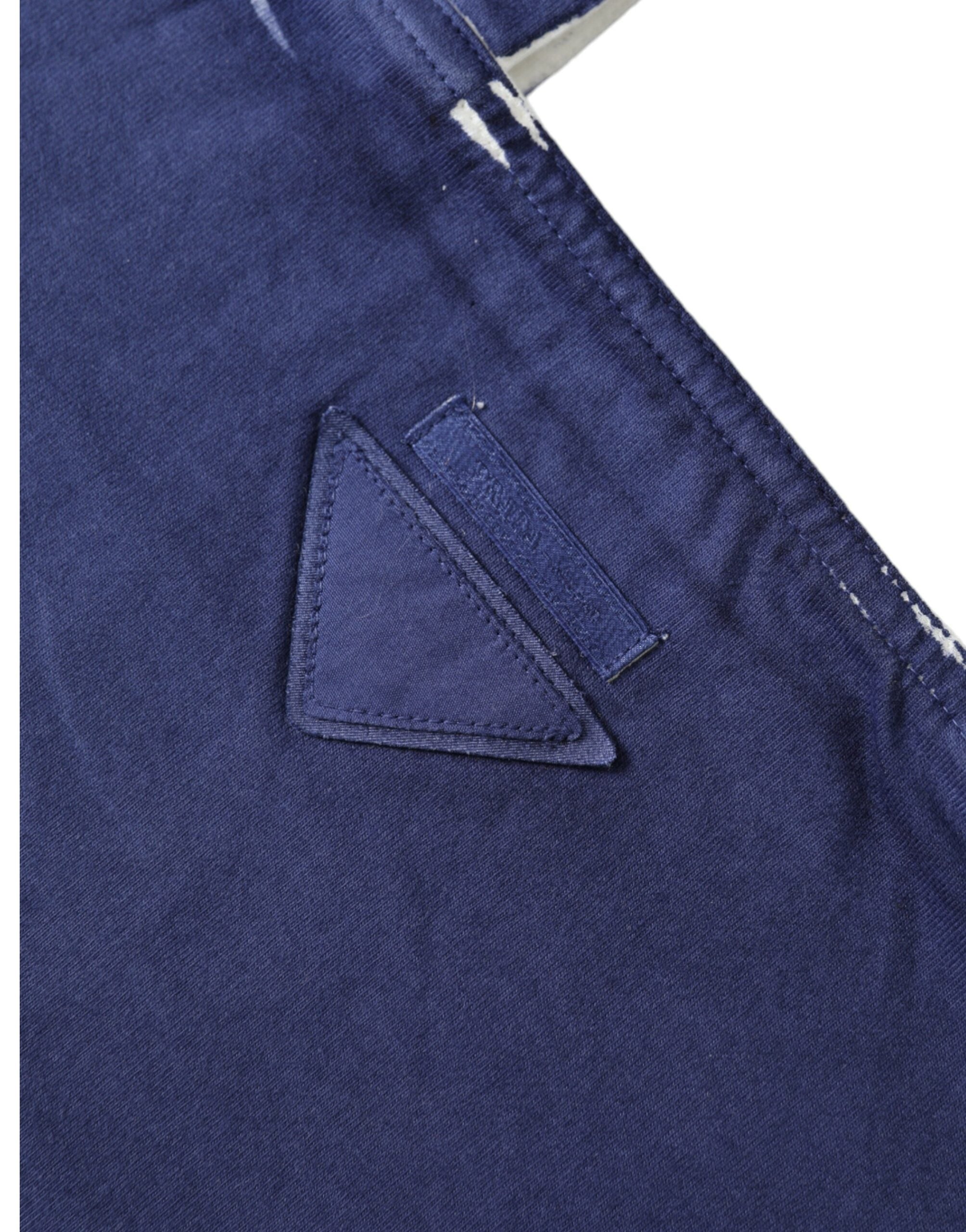Blauer Jersey Stoff Logo Schultertasche Einkaufstasche Einkaufstasche