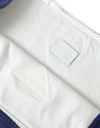 Blauer Jersey Stoff Logo Schultertasche Einkaufstasche Einkaufstasche
