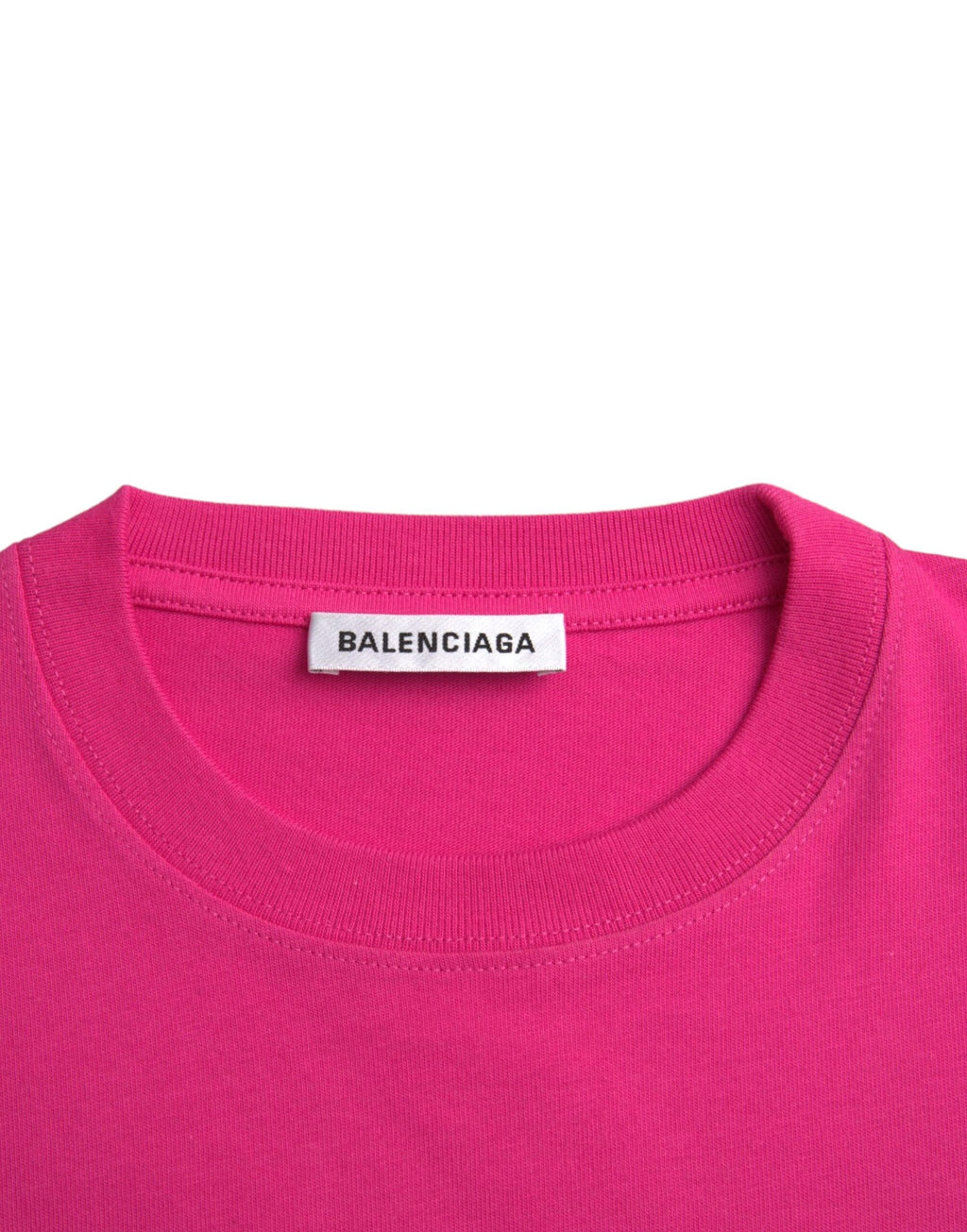 Pinkes Baumwoll-T-Shirt mit Rundhalsausschnitt und kurzen Ärmeln