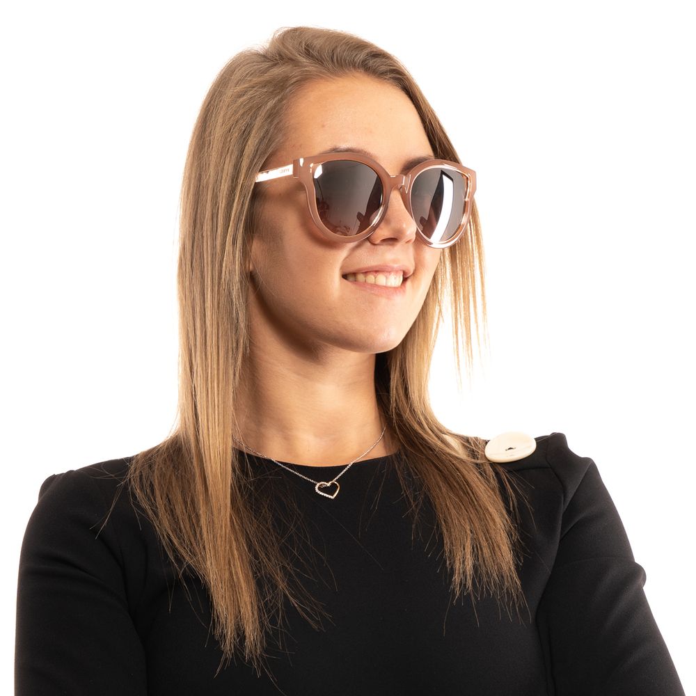 Sonnenbrille aus braunem Metall & Kunststoff