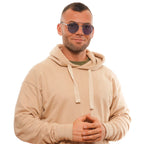 Metall- und Kunststoff-Sonnenbrille in Blau