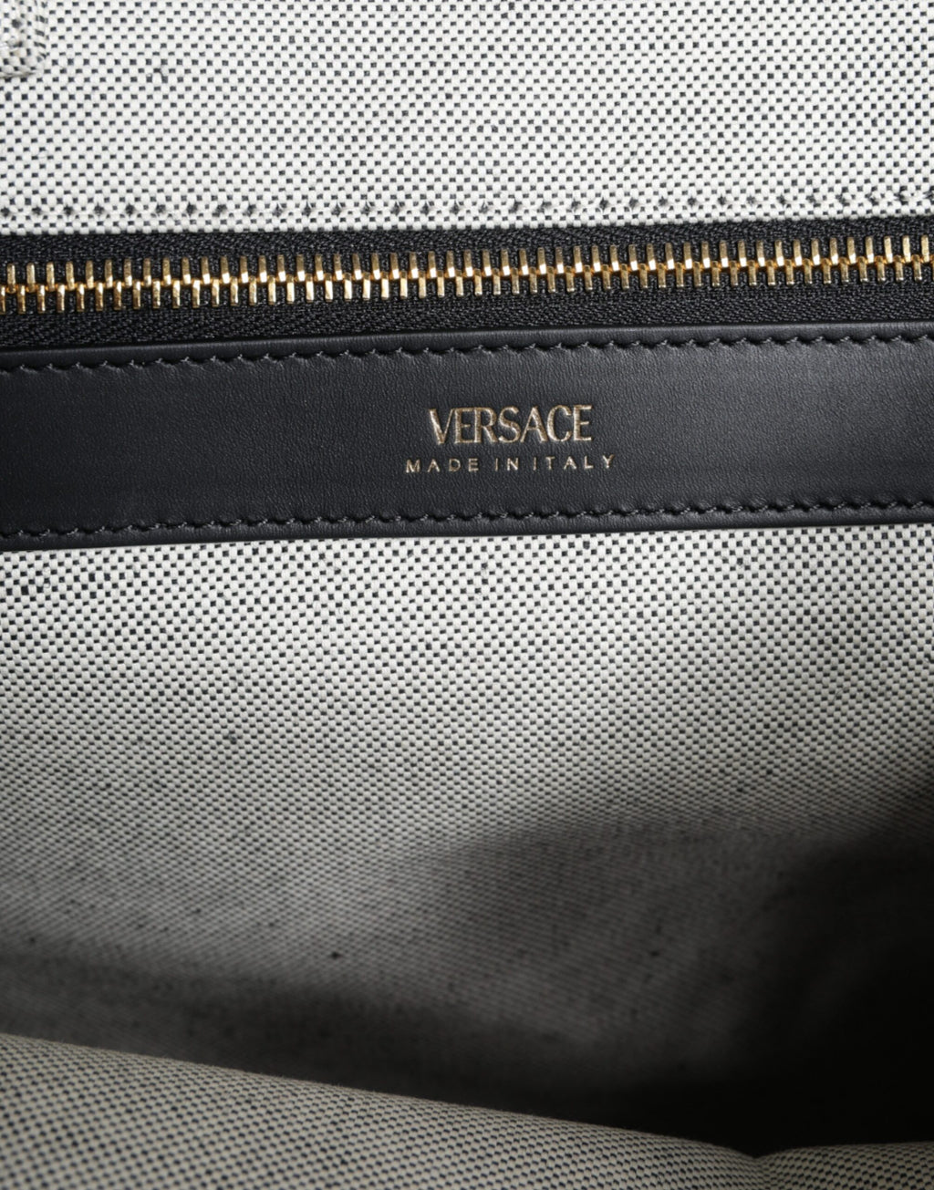 Weiße Top Handle Canvas Leder Logo Crossbody Tote Bag