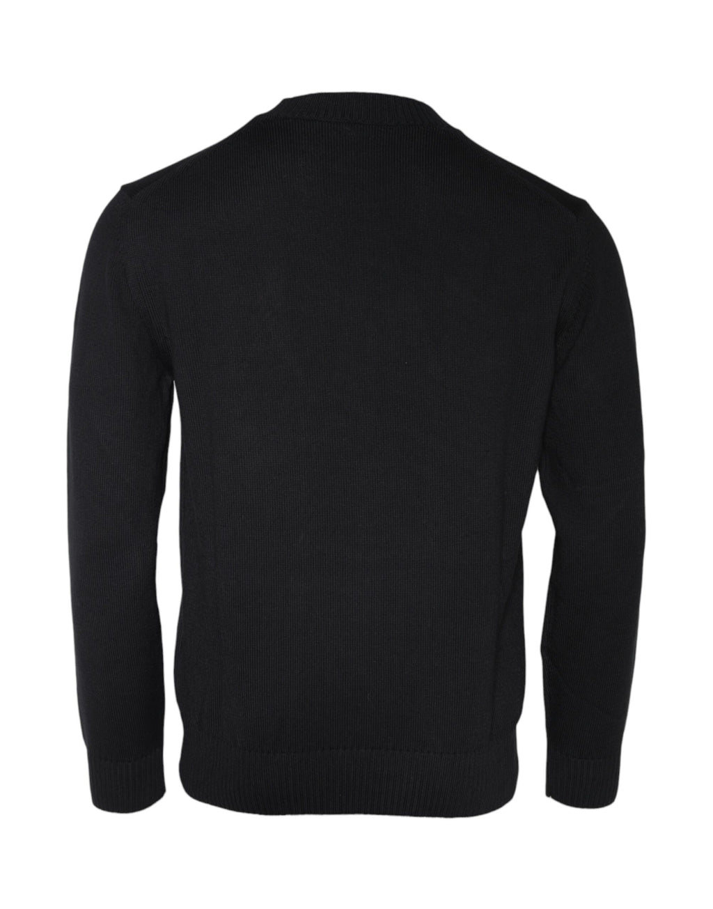 Schwarzer Pullover mit Medusa-Stickerei und Rundhalsausschnitt