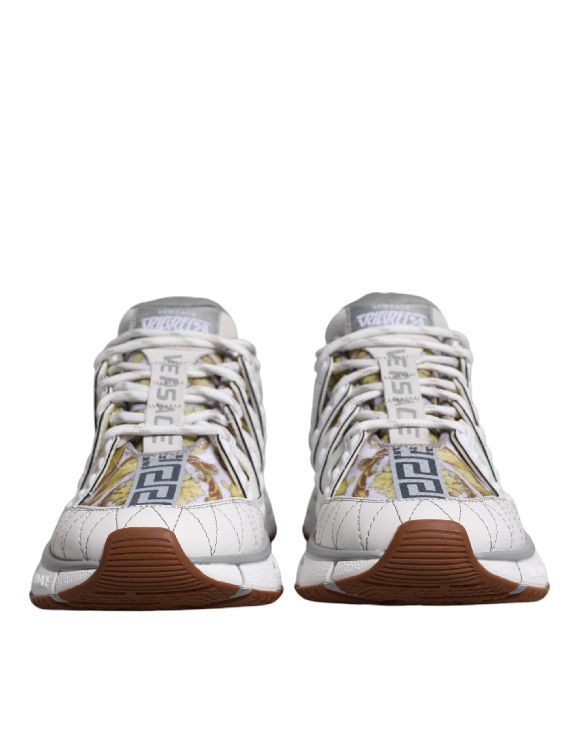 Weiß Trigreca Barocco Druck Low Top Turnschuhe Schuhe
