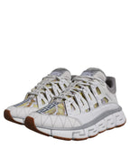 Weiß Trigreca Barocco Druck Low Top Turnschuhe Schuhe