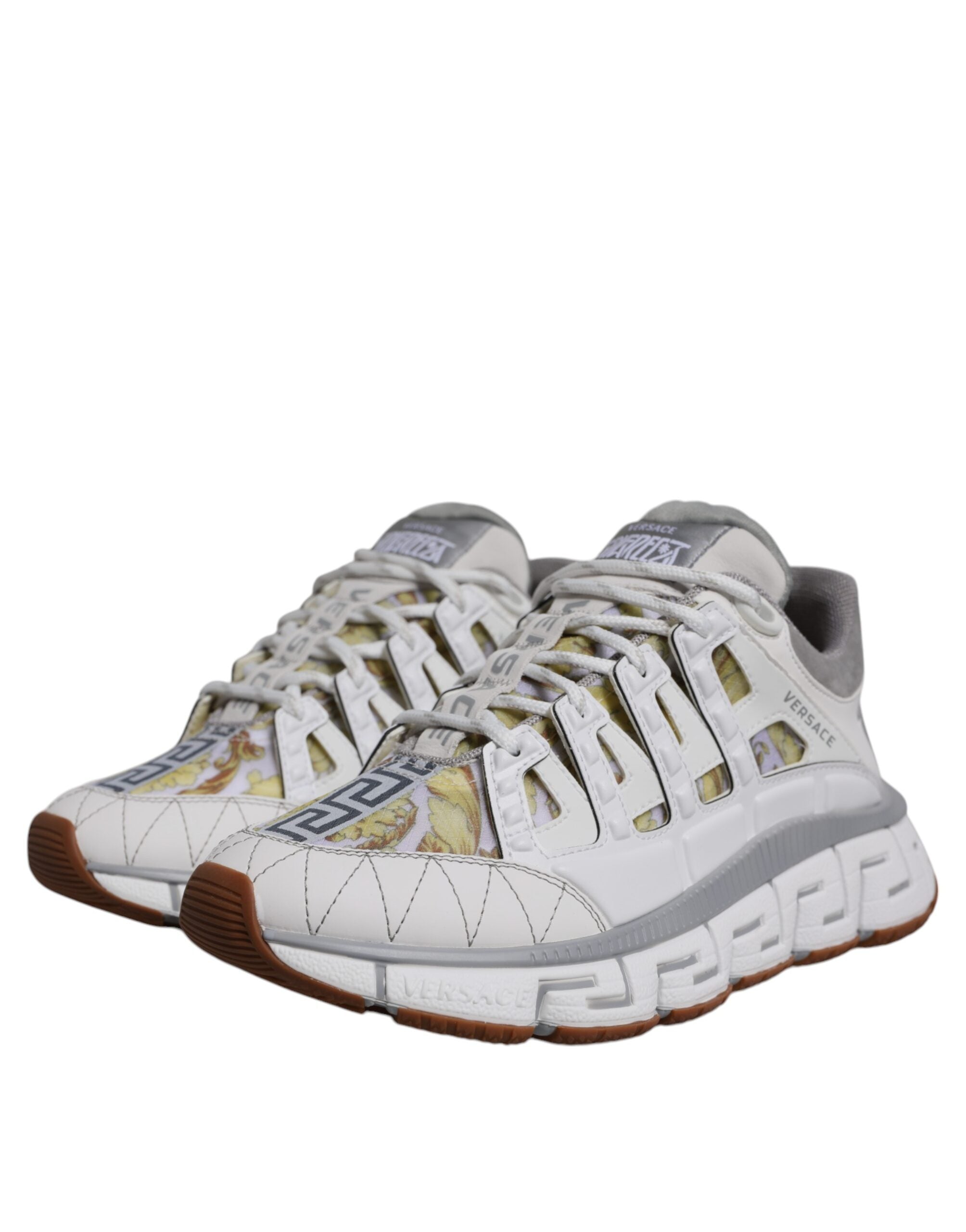 Weiß Trigreca Barocco Druck Low Top Turnschuhe Schuhe
