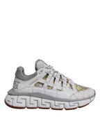 Weiß Trigreca Barocco Druck Low Top Turnschuhe Schuhe
